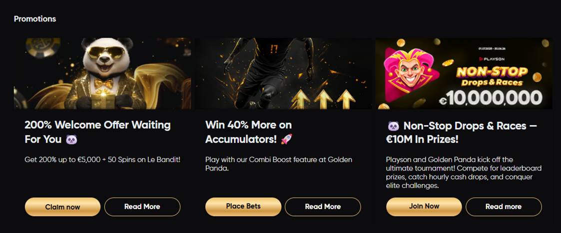 golden panda casino bonussen